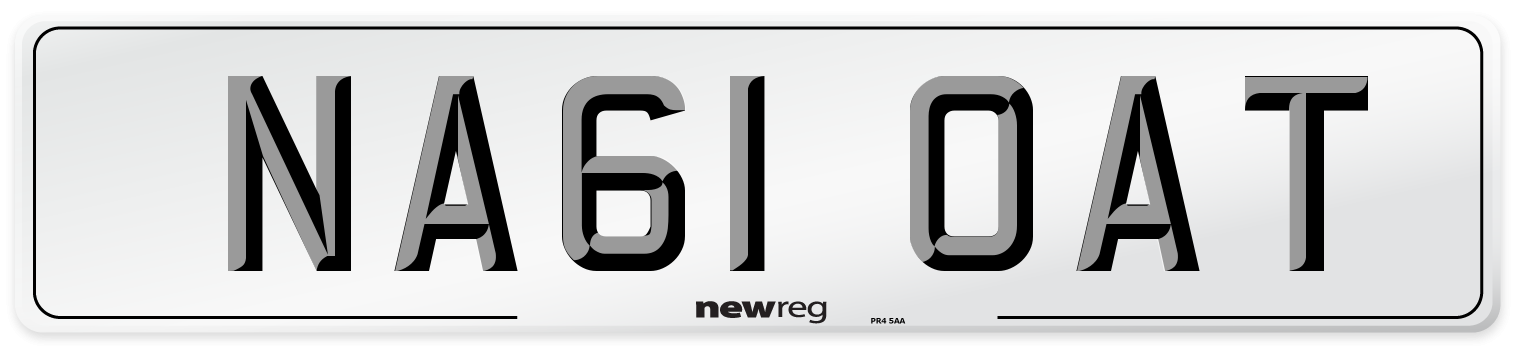 NA61 OAT Number Plate from New Reg